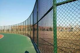 Plastic Coated Chain Link Fence Fabric 9 Gauge Black Color