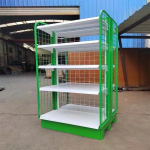 Factory Custom Green Double Sided Mesh Back Shelving Mesh Gondola Shelving with