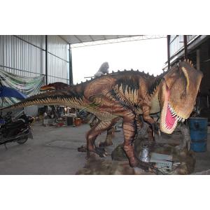 Lifelike Head Swing Hand Carved Animatronic Dinosaur Display Business Park