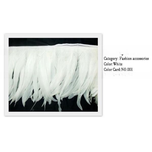Shipping DHL/UPS/FEDEX/EMS/TNT White Coque Feather Fringe Trim with Satin Ribbon Tape