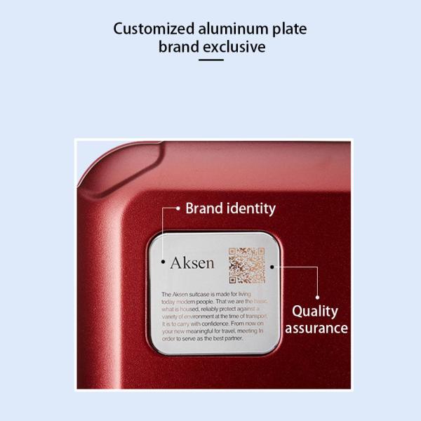 Zipper Closure Luxury 20-inch Aluminum Business Suitcase with Spinner Caster Scratch-resistant Lightweight PC Modern Style Carry-on Luggage