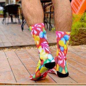 Custom new sublimated 3D printing socks digital print fruit ankle socks