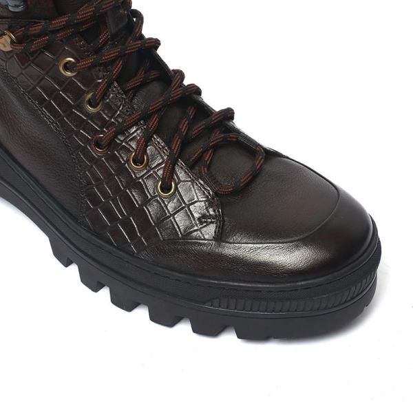 Velvet Sock Dark Brown Lace Up Mens Leather Leisure Shoes