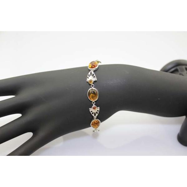Gemstone Jewelry 925 Silver 8x10mm Oval Citrine Link Tennis Bracelet (SB7001)