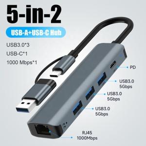 12-In-1 Multiport Adaptor USB C Hub Docking Station With USB 3.1 Interface And