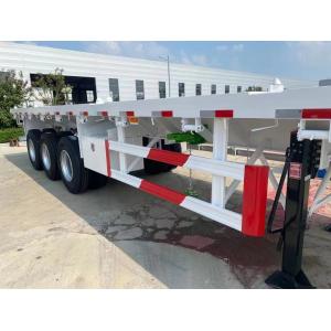Tri Axle Container Semi Truck And Flatbed Trailer 50T