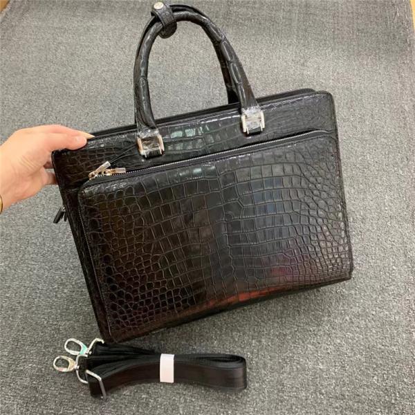 Authentic Real Crocodile Skin Businessmen Briefcase Large Working Laptop Purse Genuine Alligator Leather Male Purse