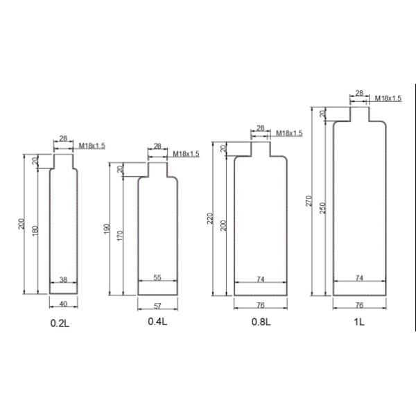 1.6MPa Pressure NOVEC 1230 Fire Suppression System High Safety 0.2L 0.4L 0.8L 1L