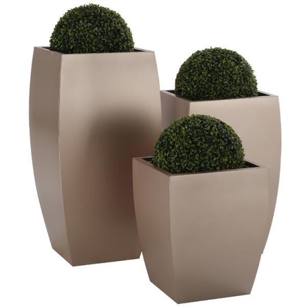 Outdoor vertical steel planter metal arc-shaped big flower pot