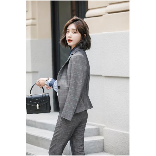 Fashion Slim Striped Suit for Women Autumn Office Lady Business Blazer Coat Plus Size Jacket