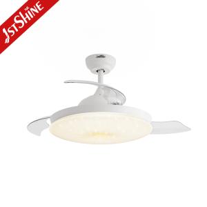 42" Invisible Blade Ceiling Fan With Light , 6 Speeds Retractable Ceiling Fan