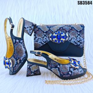 Spring Clutch Set for Nigerian Party OEM Ladies Fashion Italian Shoes and