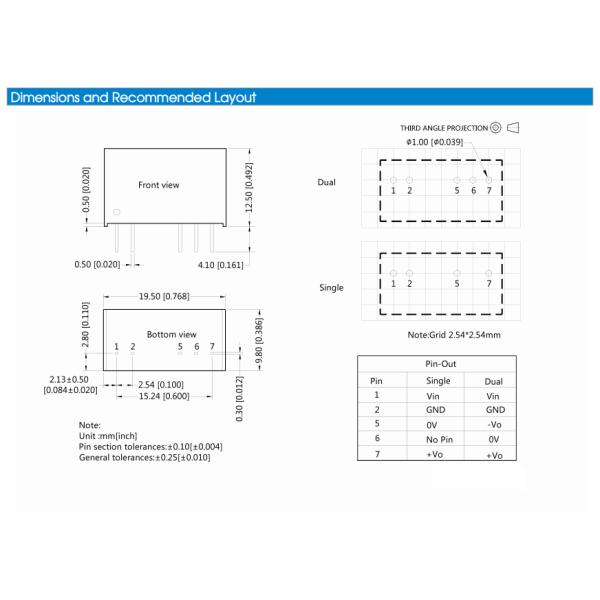 1W Medical DC DC Converter Low Leakage high isolation H_S-1WR2 Series
