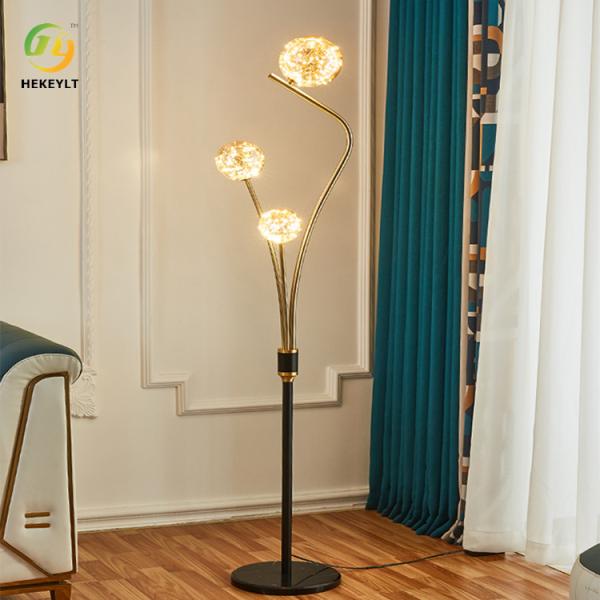 E14 Nordic Crystal Modern Floor Light Villa Home Switch Control