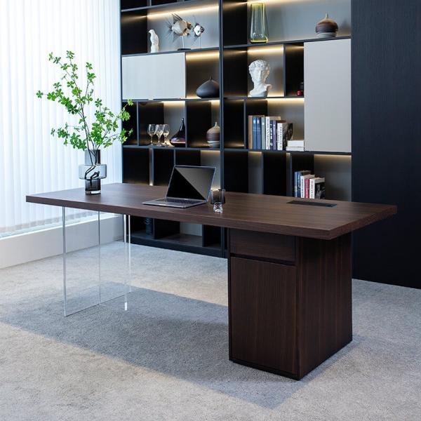 OEM Hotel Bedroom Furniture Office Home Acrylic Legs Computer Desk With Chair Set