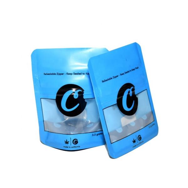 3.5 grams cookies smell proof stand up mylar zipper weed packaging bag