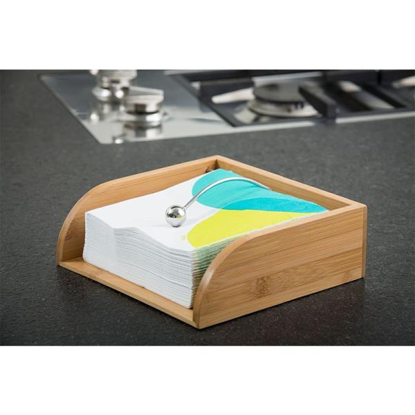 CE / EU Certified Bamboo Tissue Storage Holder for Natural Eco-friendly Napkin Storage
