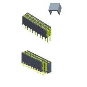 Top Entry Type Female Surface Mount Pin Header Dual Row Electrical Connector