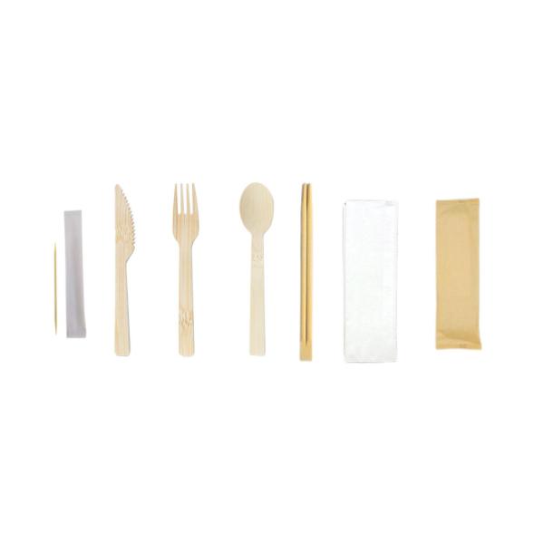 Buy Disposable Bamboo Cutlery Biodegradable Cutlery Set With Napkin And Toothpick at wholesale prices