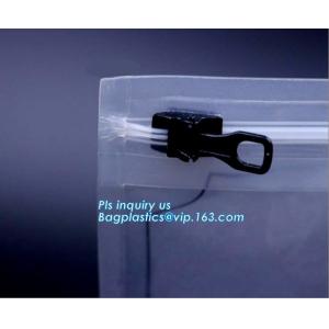 China packaging bag stand up flat bottom pouch with slider zip, metal slider pe packing bag, metal zip sider packaging bag on sale