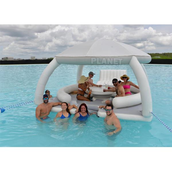 Buy Cutom Design Inflatable Water Leisure Platform With Tent Water Amusement Equipment Floating Island at wholesale prices
