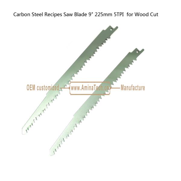 Carbon Steel Recipes Saw Blade 9" 225mm 5TPI for Wood Cut,Reciprocating