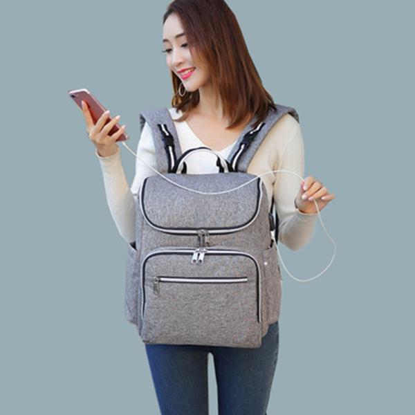 Outdoor Hiking Camping Picnic Casual Backpack Waterproof Fashion Multi-function Large Capacity Diaper Bag for Mom&Dad Mochila