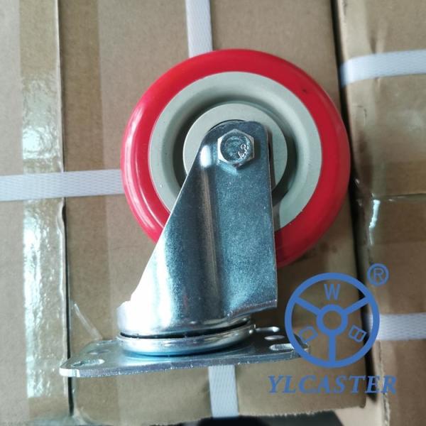 Buy 100mm Swivel Red PVC Casters Economical Trolley Wheels 90KG Capacity at wholesale prices
