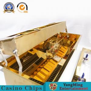 Quality 540*235mm Casino Chip Tray VIP Club Double Layer 2 Metal Lock Gambling Chips Float 10 Rows Combination Case for sale