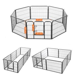 Foldable Black Metal Dog Crate Portable Easy Assemble Thick Frame Smooth Surface