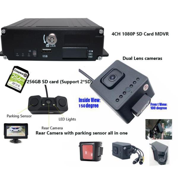 Functional 4 Channel SD Card MDVR with Encrypted Player / LED Display