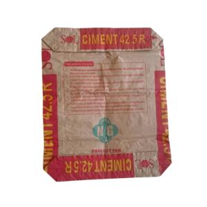 Quality Cement Building Material 2 Ply 90GSM Paper Bag with Custom Capacity and Moisture Proof 50x63x10cm for sale