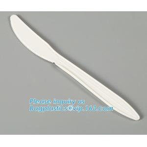 wholesale Biodegradable cPLA plastic white cutlery set,Eco-friendly Disposable