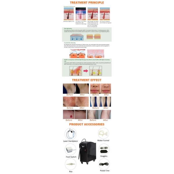 755nm 1064nm Alexandrite Laser Machine Facial Hair Removal Equipment For Beauty Salon