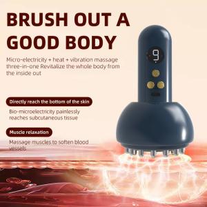 Vibration Heating Scraping Cupping Massager Body Slimming Guasha Massage Brush