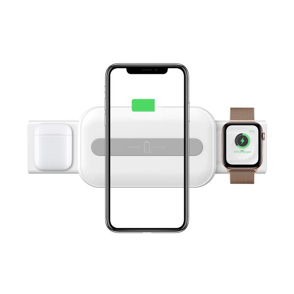 Buy 10 Watt Phone Iwatch Airpods Triple Wireless Charging Pad at wholesale prices