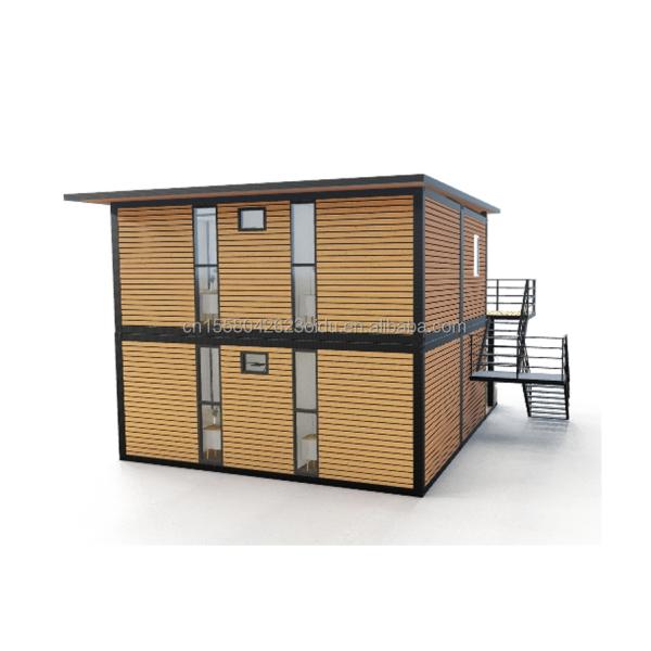 Galvanized Steel Bending 180g Modern Wooden Houses 4 Bedroom Bilayer Prefab Steel Expandable Container House Design for Mall