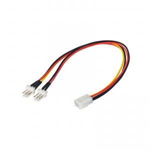 China Male 3- Pin*2 To Female 3 Pin Fan Power Cable Splitter 15 Cm Easy To Install 24 AWG on sale