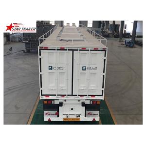 3 Axles Van Truck Flatbed Container Trailer With ABS Brake System