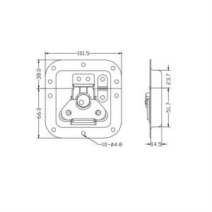 Medium butterfly latch, Padlockable. MS-L4786Z