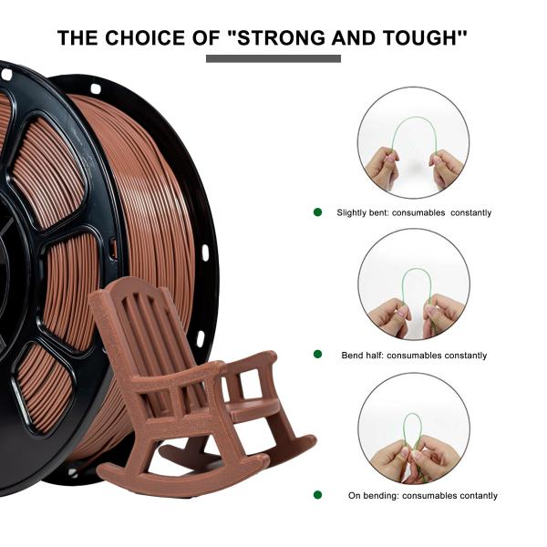 Iboss Toughness Enhanced 3D Printer Filament Chestnut Brown Professional PRO PLA+ Filament