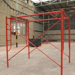 Red Q355 Steel Powder Coated Walk Through Frame Scaffolding for Heavy-Duty