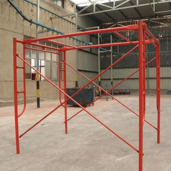 Red Q355 Steel Powder Coated Walk Through Frame Scaffolding for Heavy-Duty