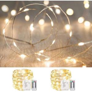 Quality 100 LED Fairy Lights Battery Operated Waterproof Twinkle String Lights with Remote Control Timer Warm White for sale