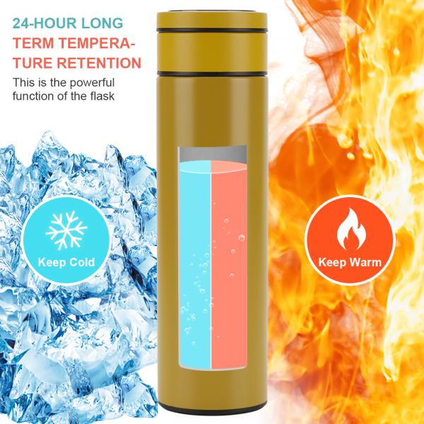Tea Infuser Bottle Smart Sports thermos LED Temperature Display Double Wall Vacuum Insulated Water Bottle Batteryreplace the