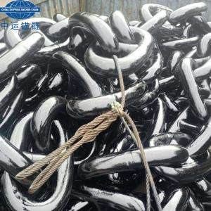 Quality 102MM Grade U3 Studlink Anchor Chain With NK Cert. Black Painted In Stock for sale