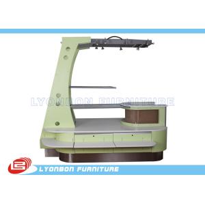 Green MDF Wooden Mobile Kiosk Display