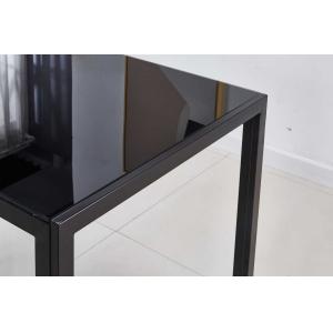 220Ibs capacity Simple Dining Room Table Black Tempered Glass Dining Table H4