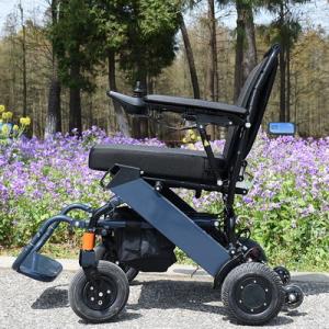 Handicapped Foldable Electric Wheelchair Lightweight Aluminum