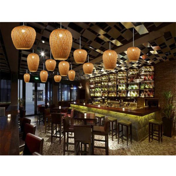 Customized Three Head Rattan Pendant Light Lamps With Switch Control